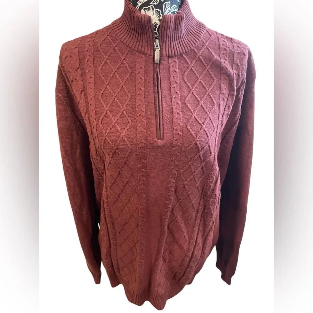 Alex Cannon 100% Cotton Maroon Sweater